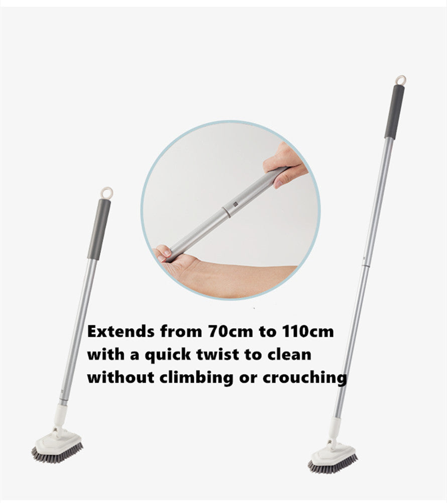 Adjustable Long Handle Floor Brush – Cleaning Tub, Tiles & Glass Walls