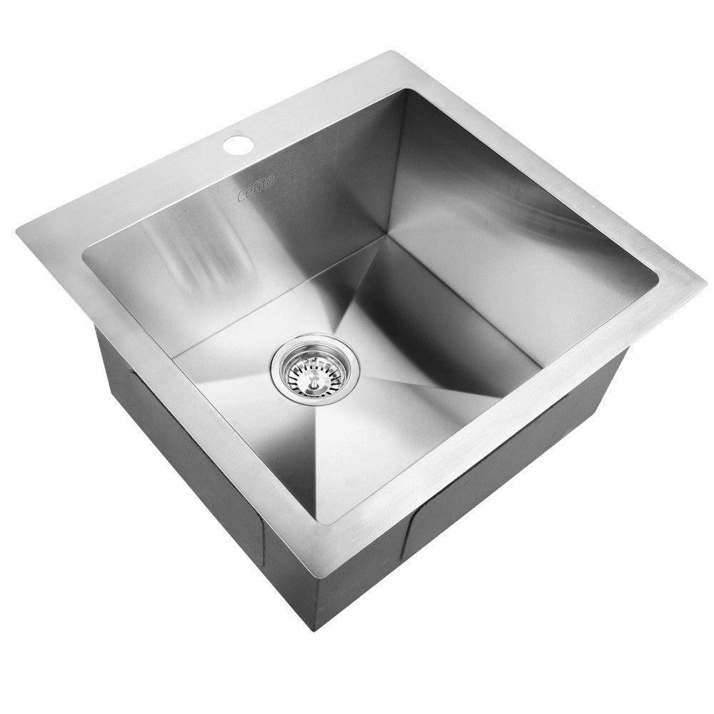 53x50cm Stainless Steel Kitchen Sink Single Bowl Silver