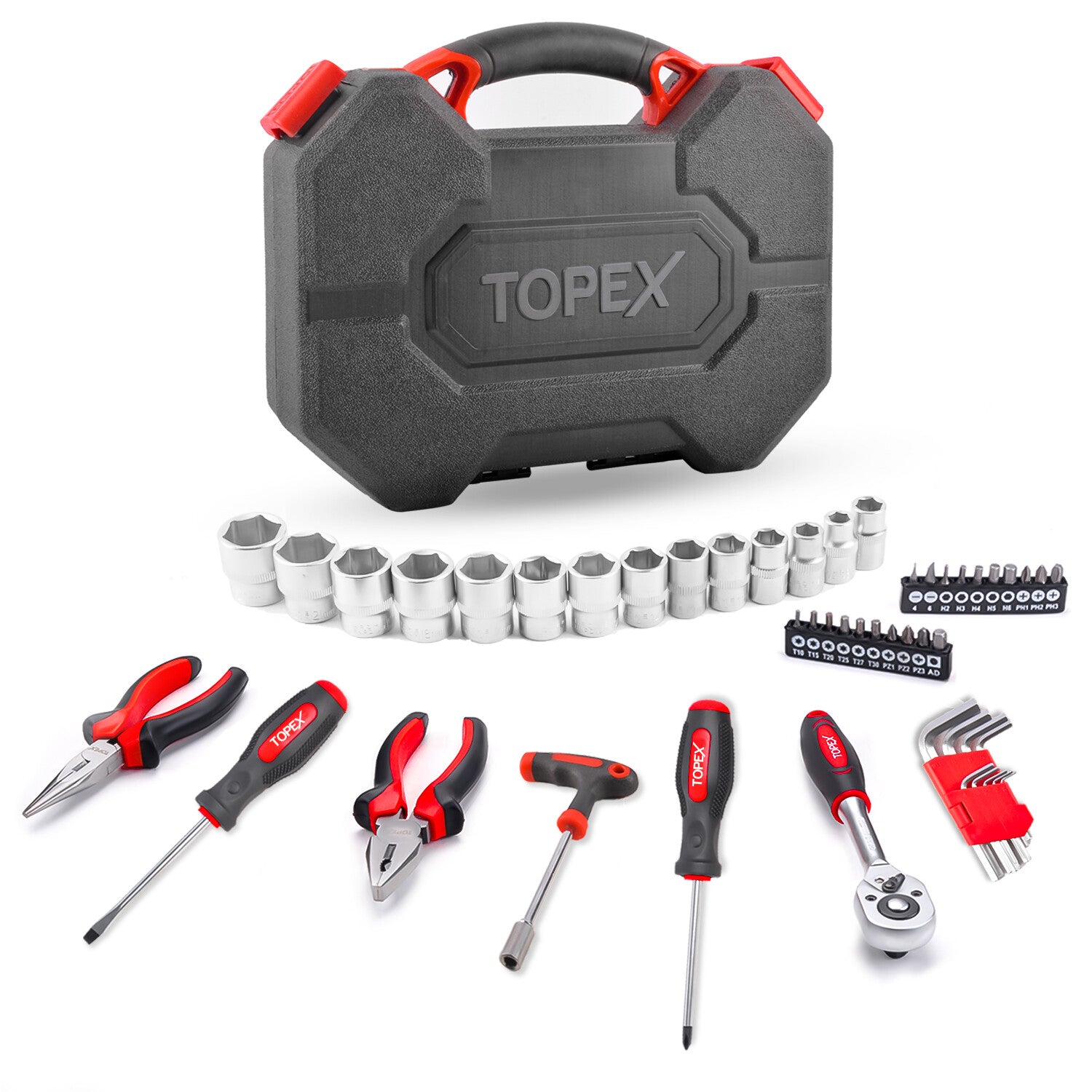 52pc Hand Tool Kit – Portable Home & Auto Repair Set with Case