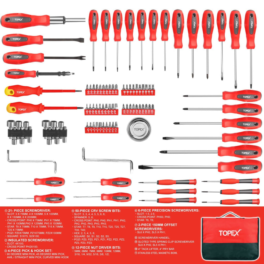 100pc Screw driver Bit Set – Non-Slip Precision with Oxford Bag
