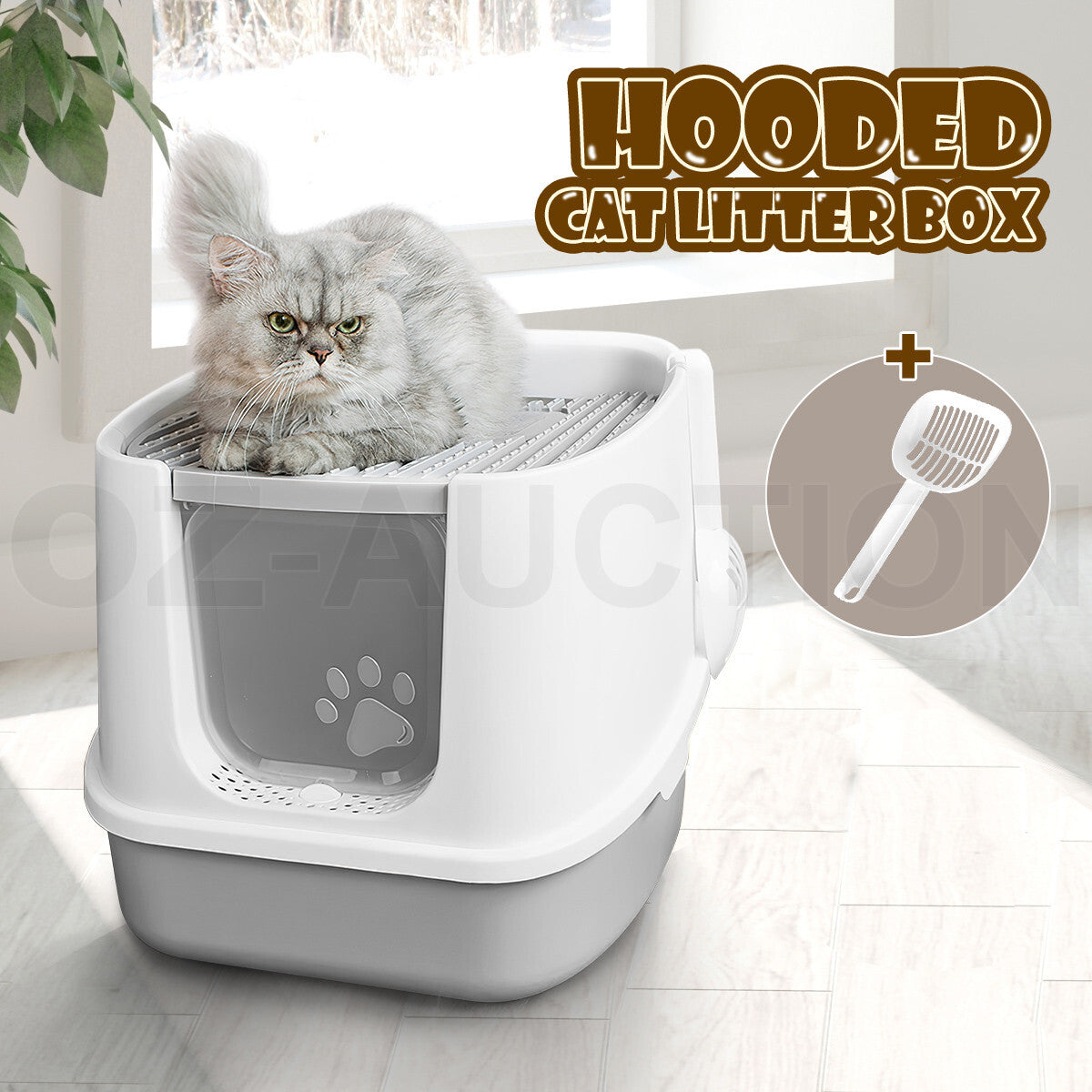 Fully Enclosed Hooded Cat Litter Box Kitty Toilet House