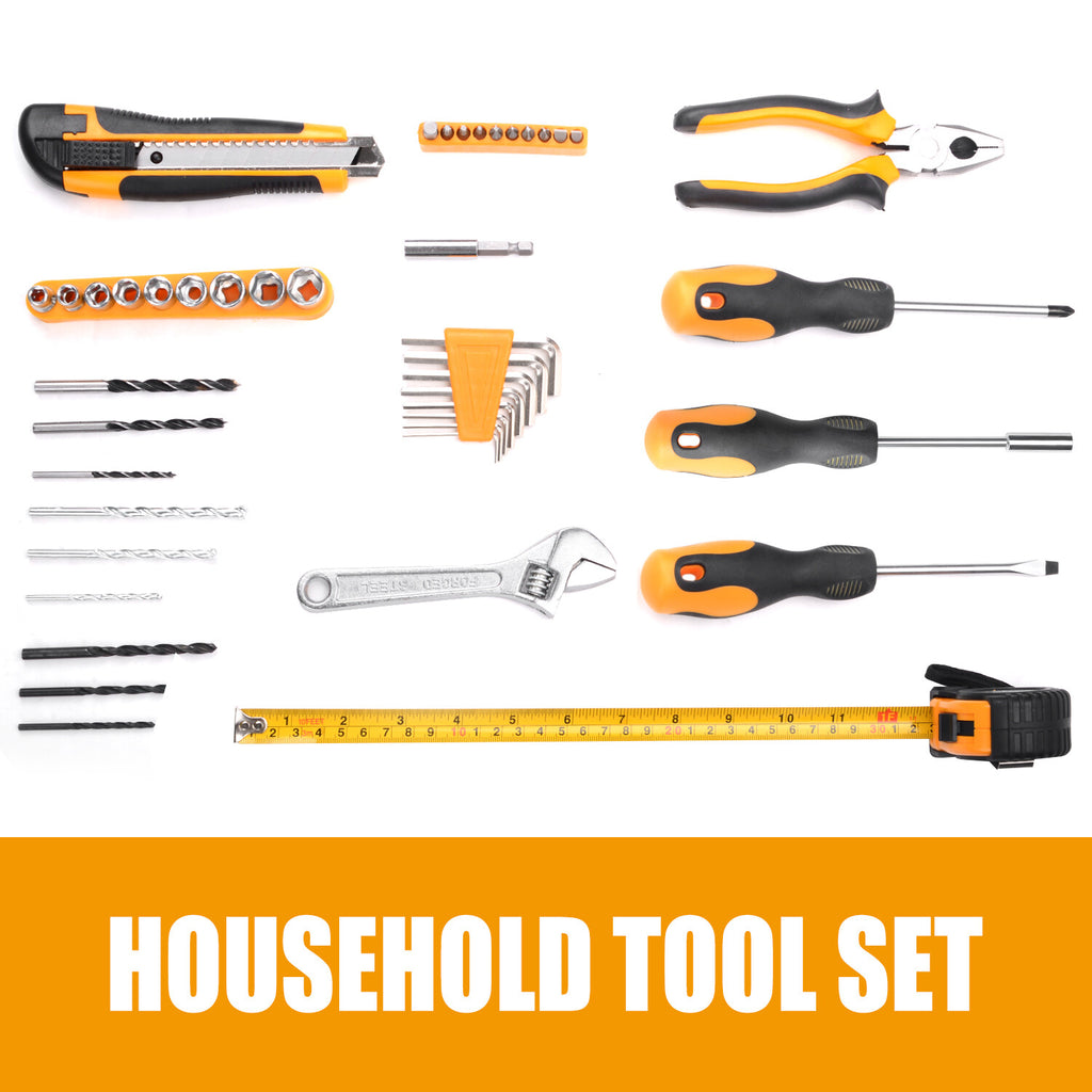 47pc 12V Cordless Drill Driver Set – Household Hand Tool Kit with 2 Batteries