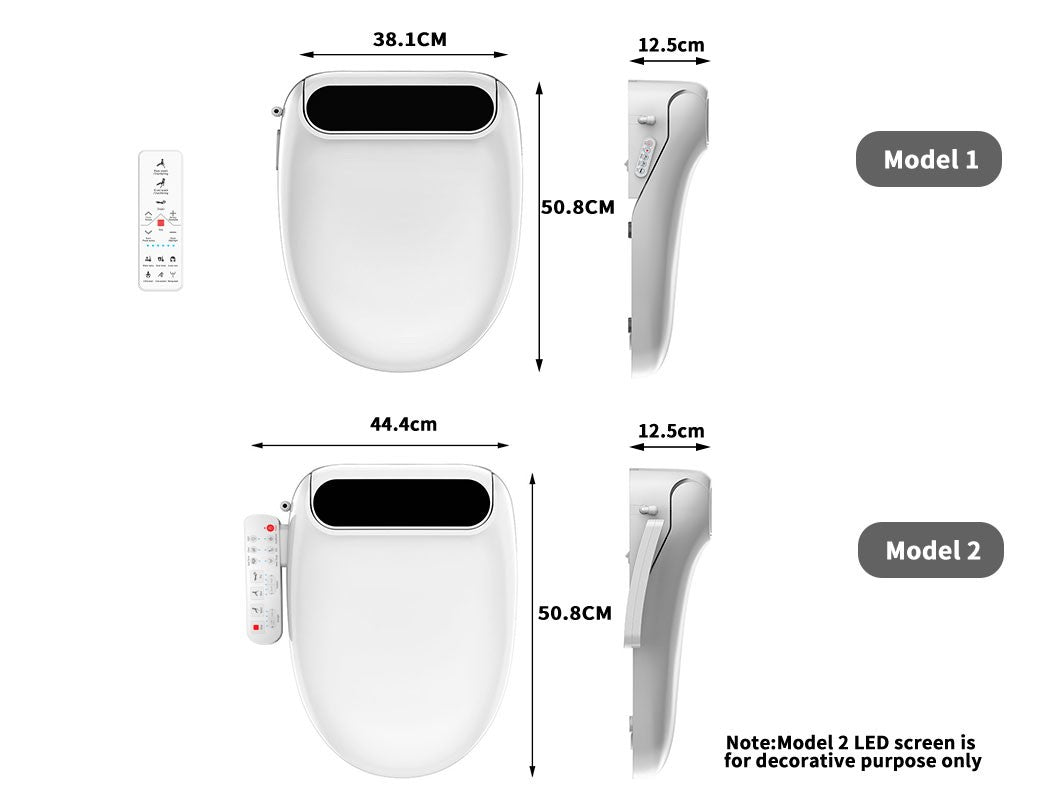 Electric Bidet Toilet Seat – LED Night Light, Remote & Antibacterial