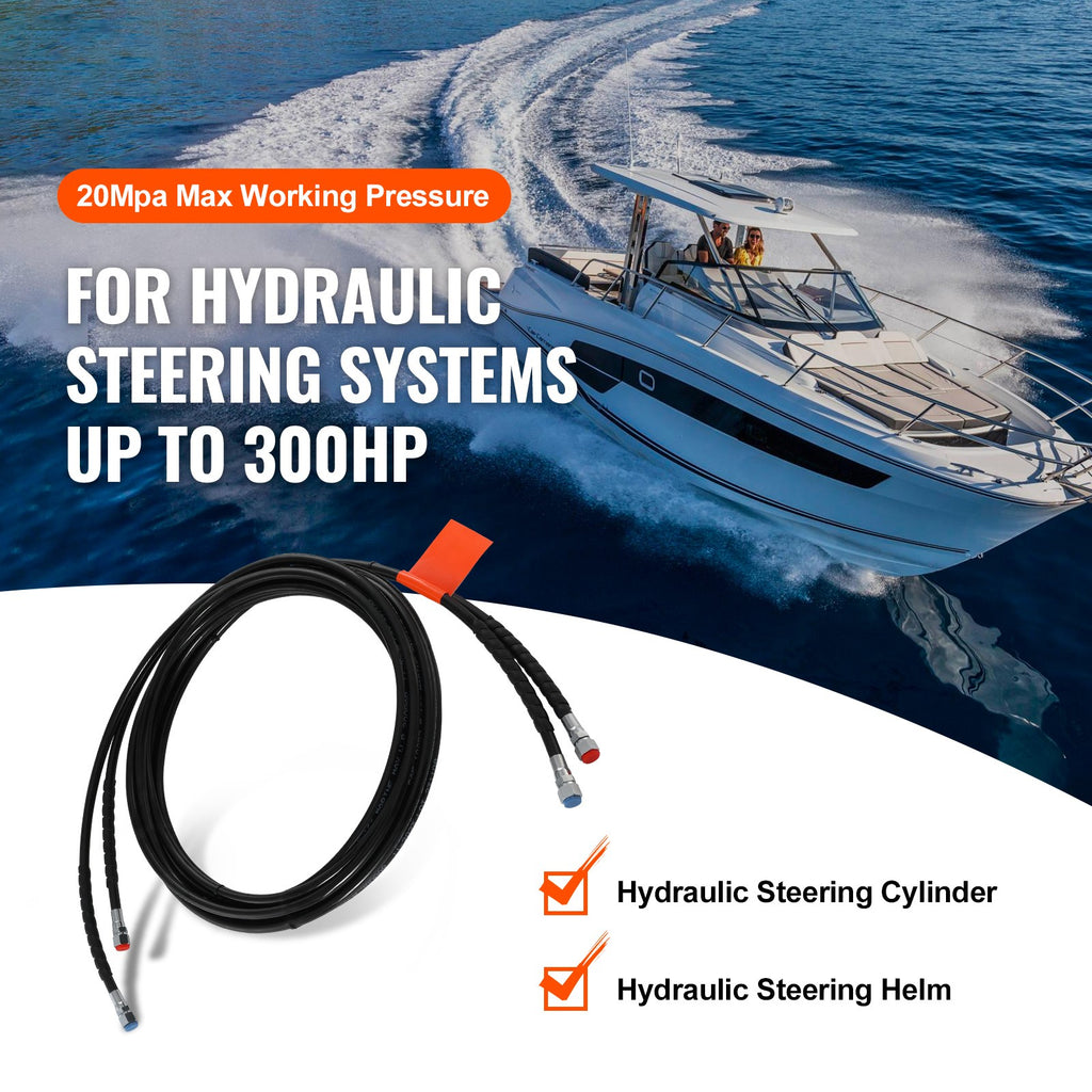 Uimoso Outboard Hose Kit 20ft Hydraulic Steering Hose for Outboard Steering Boat