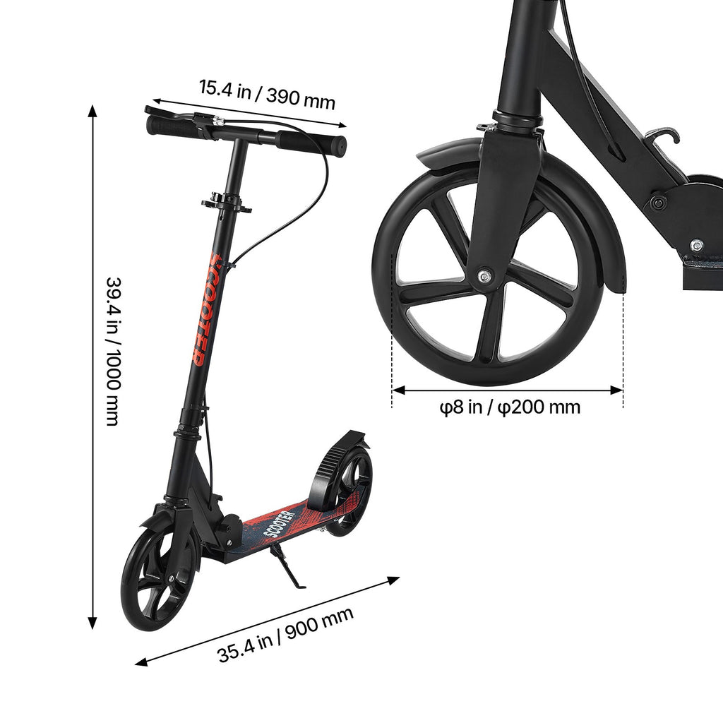 Uimoso Foldable Kick Scooter for Kids 8+, Teens, and Adults, Adjustable Design