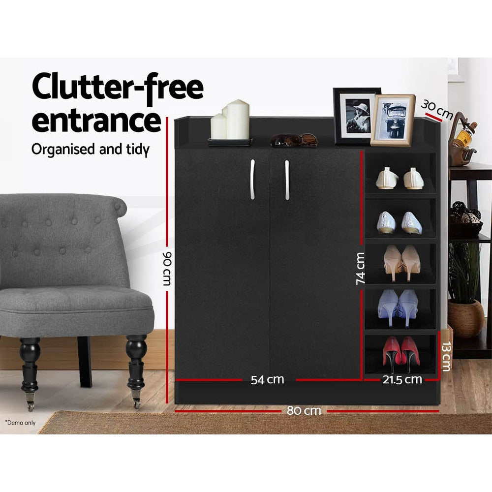 Artiss Shoe Rack Storage Cabinet 21 Pair Organiser Cupboard Black