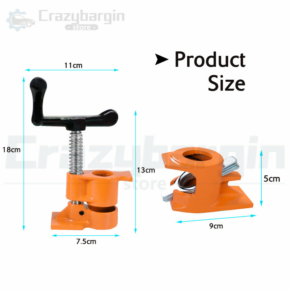 3/4" Gluing Pipe Clamp 4pc – Woodworking Vice with Wide Pads