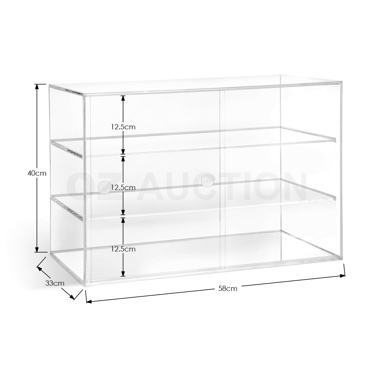 3-Tier Large Acrylic Bakery Cake Display Cabinet Donuts Cupcakes Pastries
