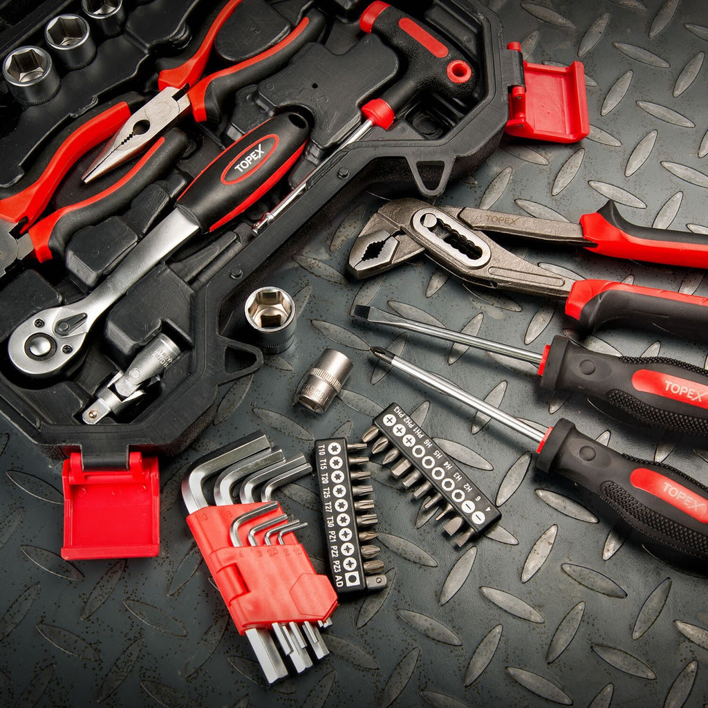 52pc Hand Tool Kit – Portable Home & Auto Repair Set with Case
