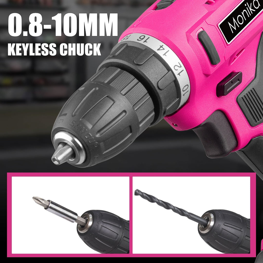 12V Cordless Drill – Pink Screwdriver Kit for Women