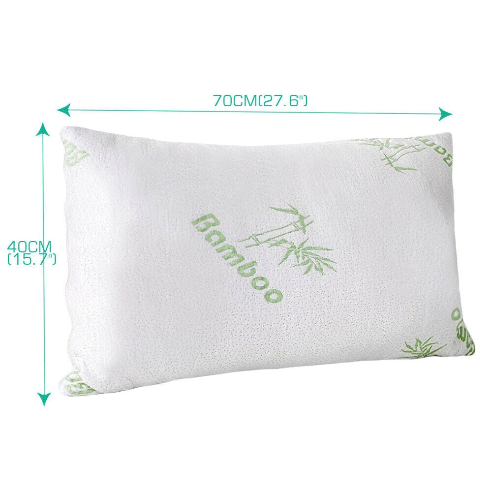 2-Pack Memory Foam Pillow – Dreamz Shredded Bamboo Bed Pillow 70x40cm