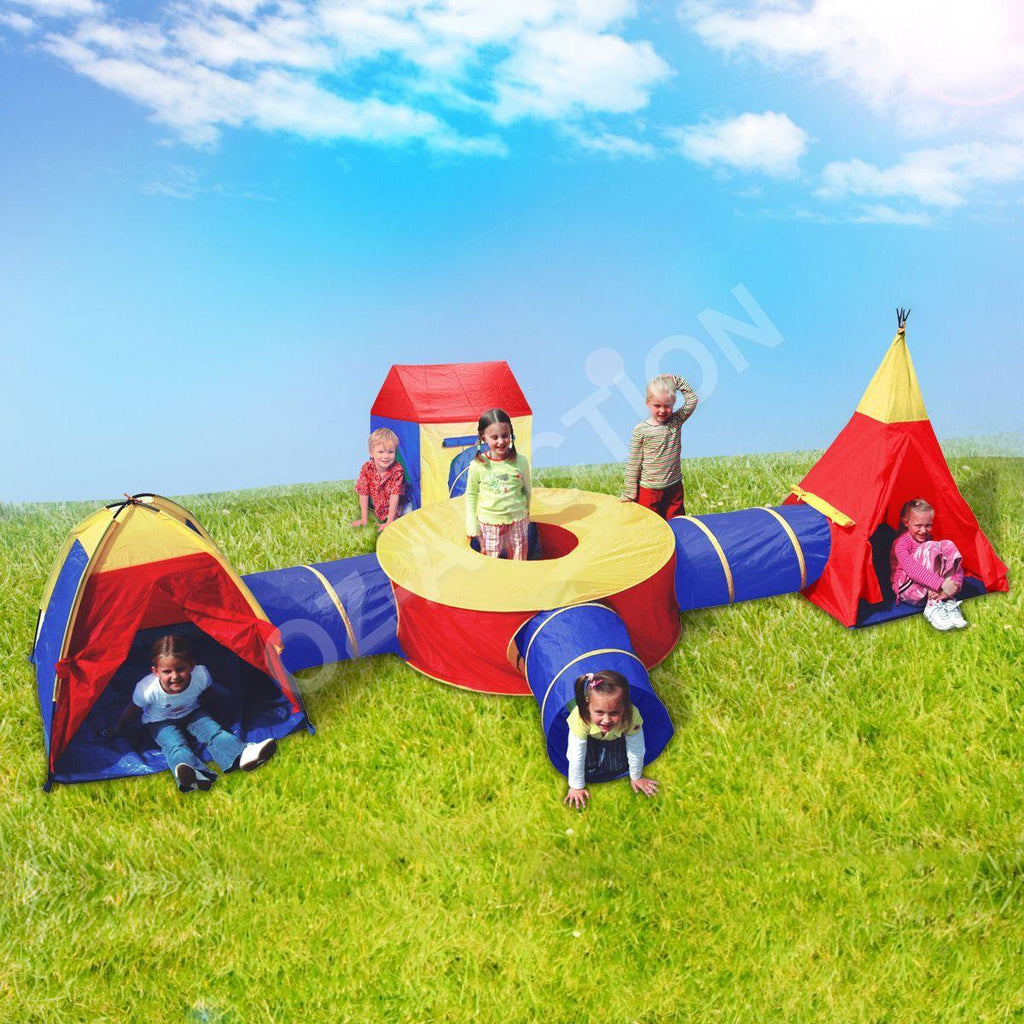 Large Kids Play Tent Toddler Teepee Tunnel Pop-Up Playhouse