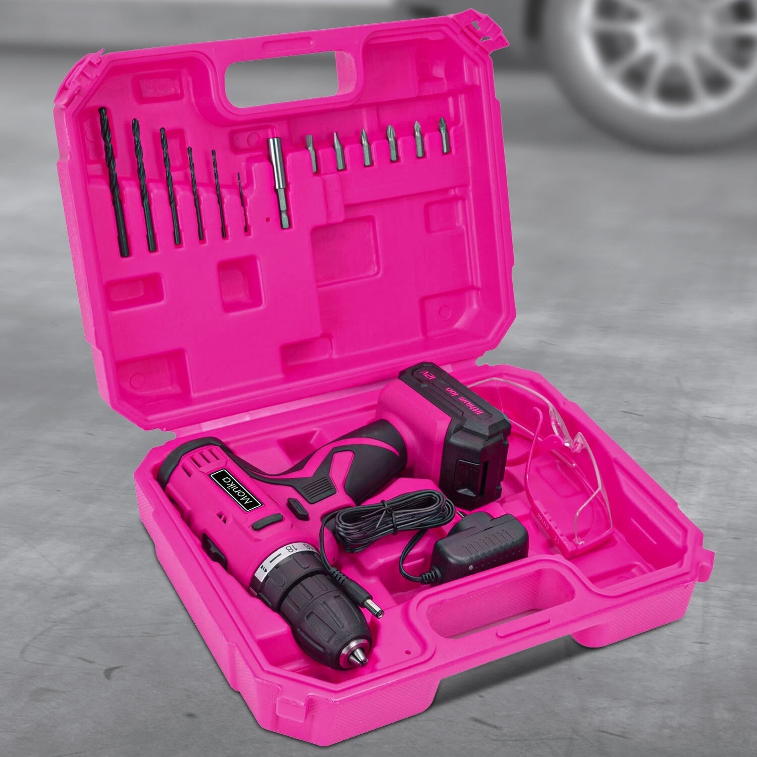 12V Cordless Drill – Pink Screwdriver Kit for Women