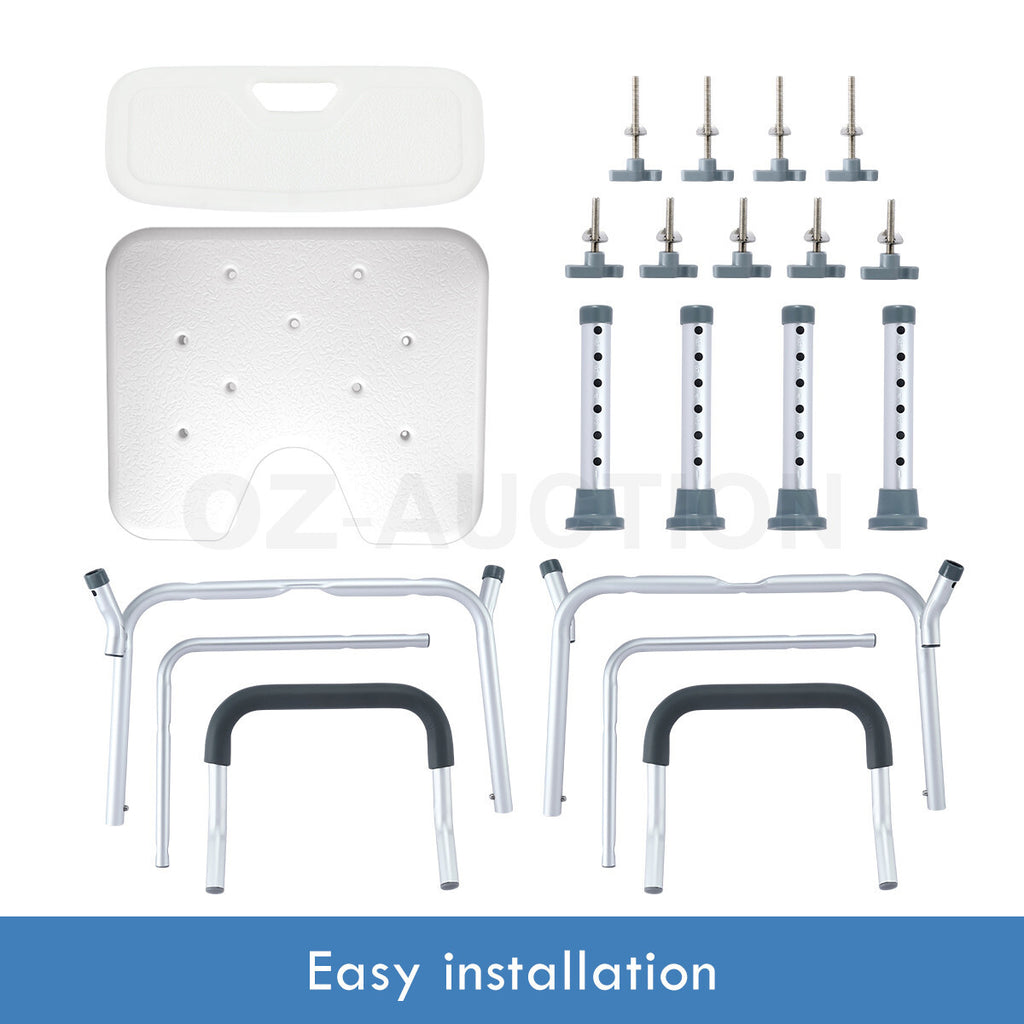 Shower Bath Chair Medical Seat Stool Safety Aid with Back Armrests