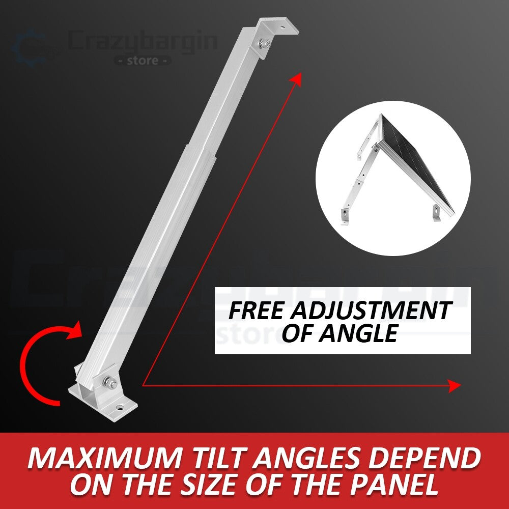 2pc Solar Panel Tilt Mount Brackets – Adjustable RV Flat Surface