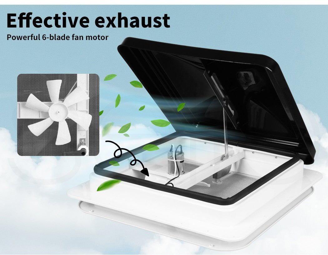 Manan Caravan Roof Vent – 12V Fan RV Hatch 355x355mm