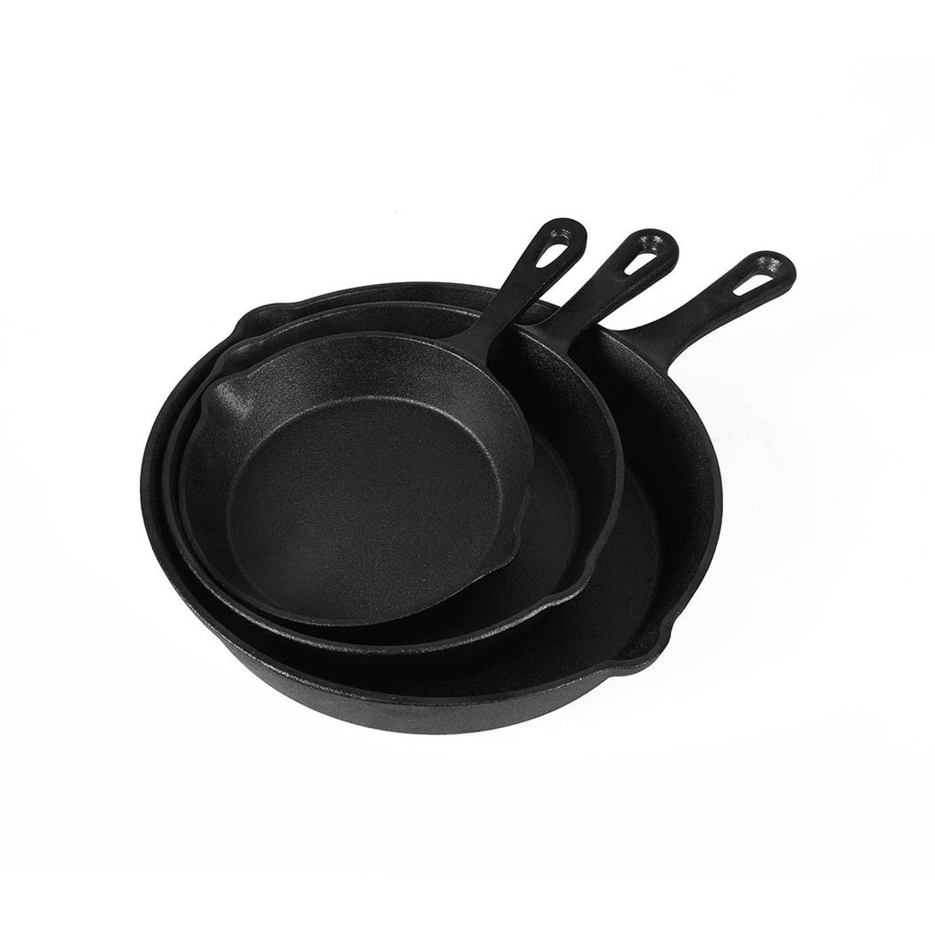 3-Piece Toque Fry Pan Set – Non-Stick Cast Iron Skillet Frypan