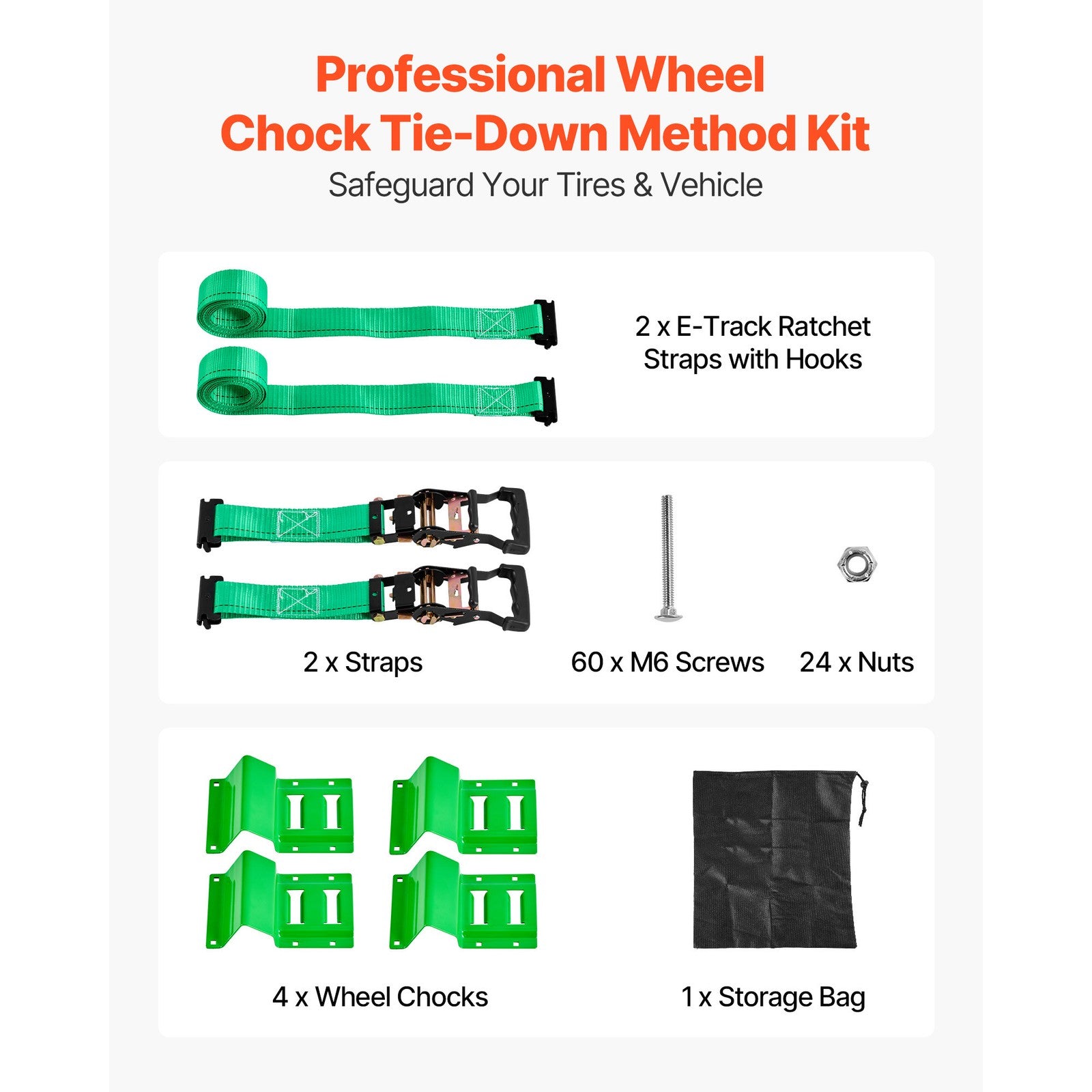 Uimoso Wheel Chock Tie-Down Kit with Buckle, 1986.73 kg Strength, 662 kg Load