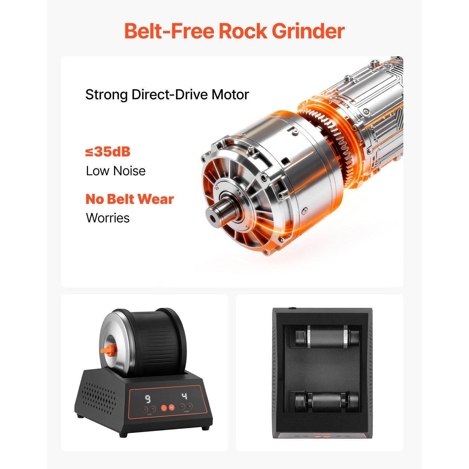 Uimoso 4lbs Rock Tumbler Kit with Adjustable Speeds and 9-Day Timer