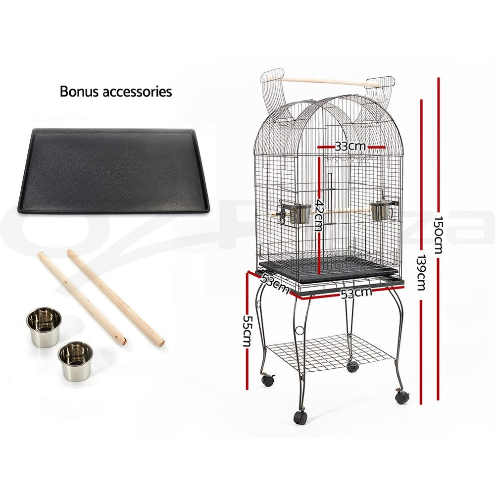 150cm Large Bird Cage Aviary Stand Castor Wheels