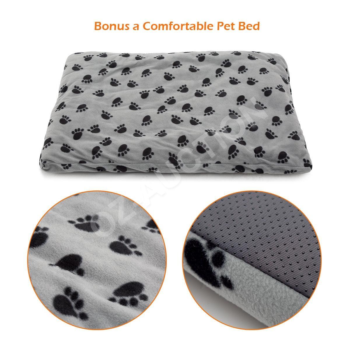 42" Portable Collapsible Metal Dog Cage Crate Kennel with Divider