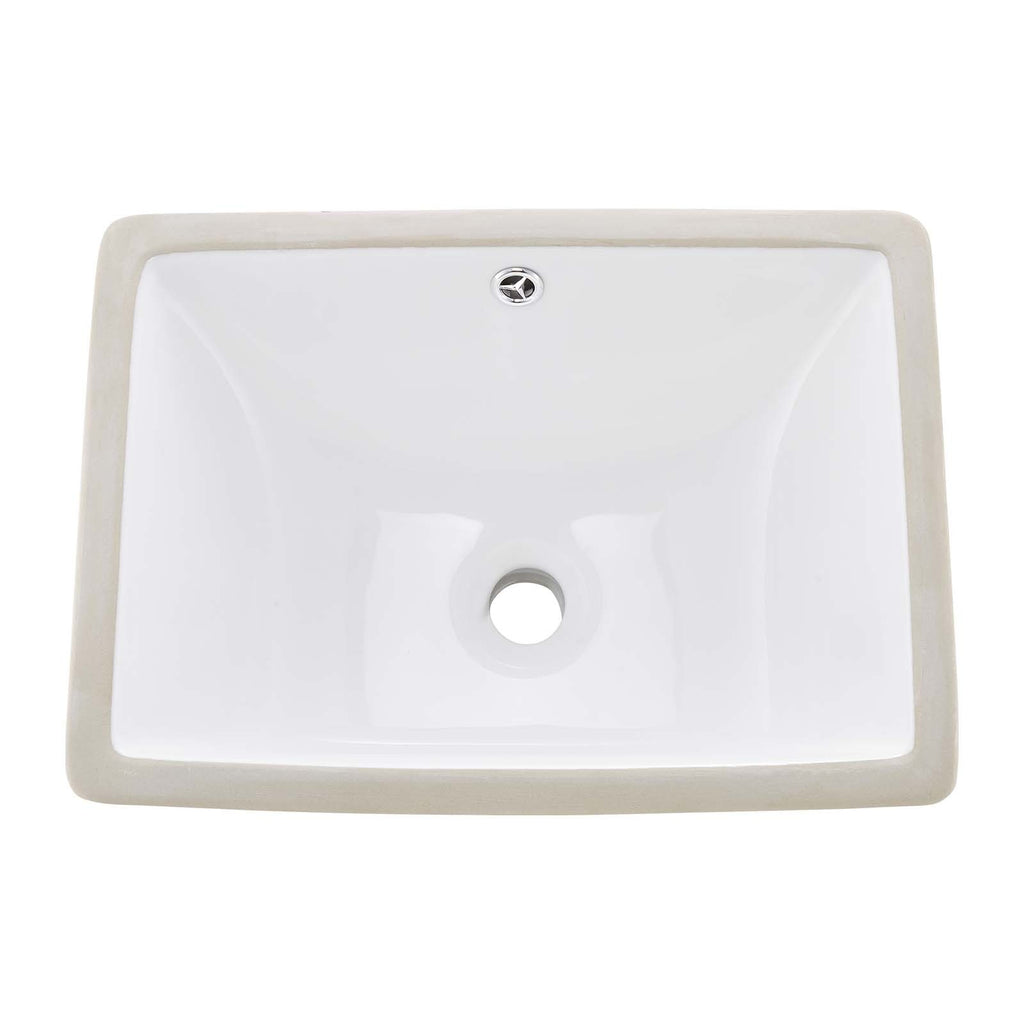 Uimoso Rectangular White Ceramic Undermount Bathroom Sink 460x330 mm