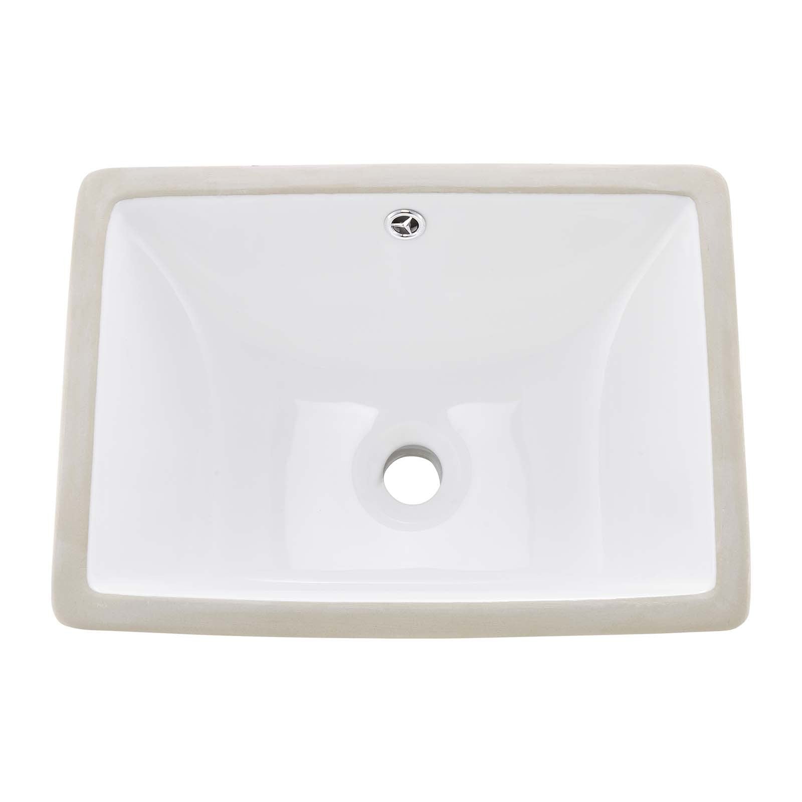 Uimoso Rectangular White Ceramic Undermount Bathroom Sink 460x330 mm