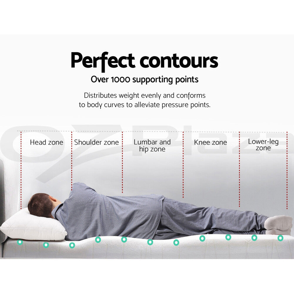 8cm Memory Foam Mattress Topper Cool Gel Bamboo 7-Zone