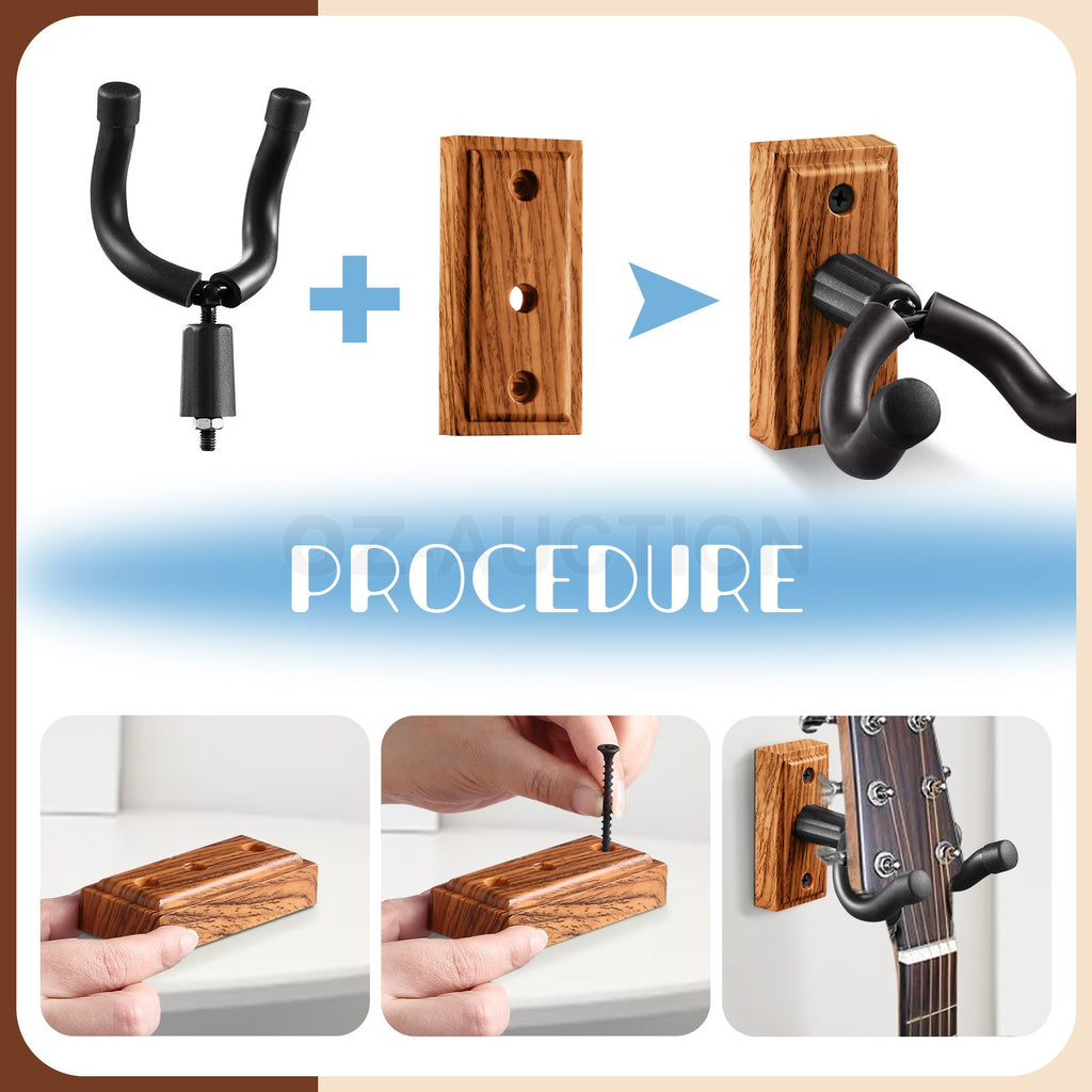 Guitar Wall Mount Hanger Hook Holder for Guitar Bass Ukulele