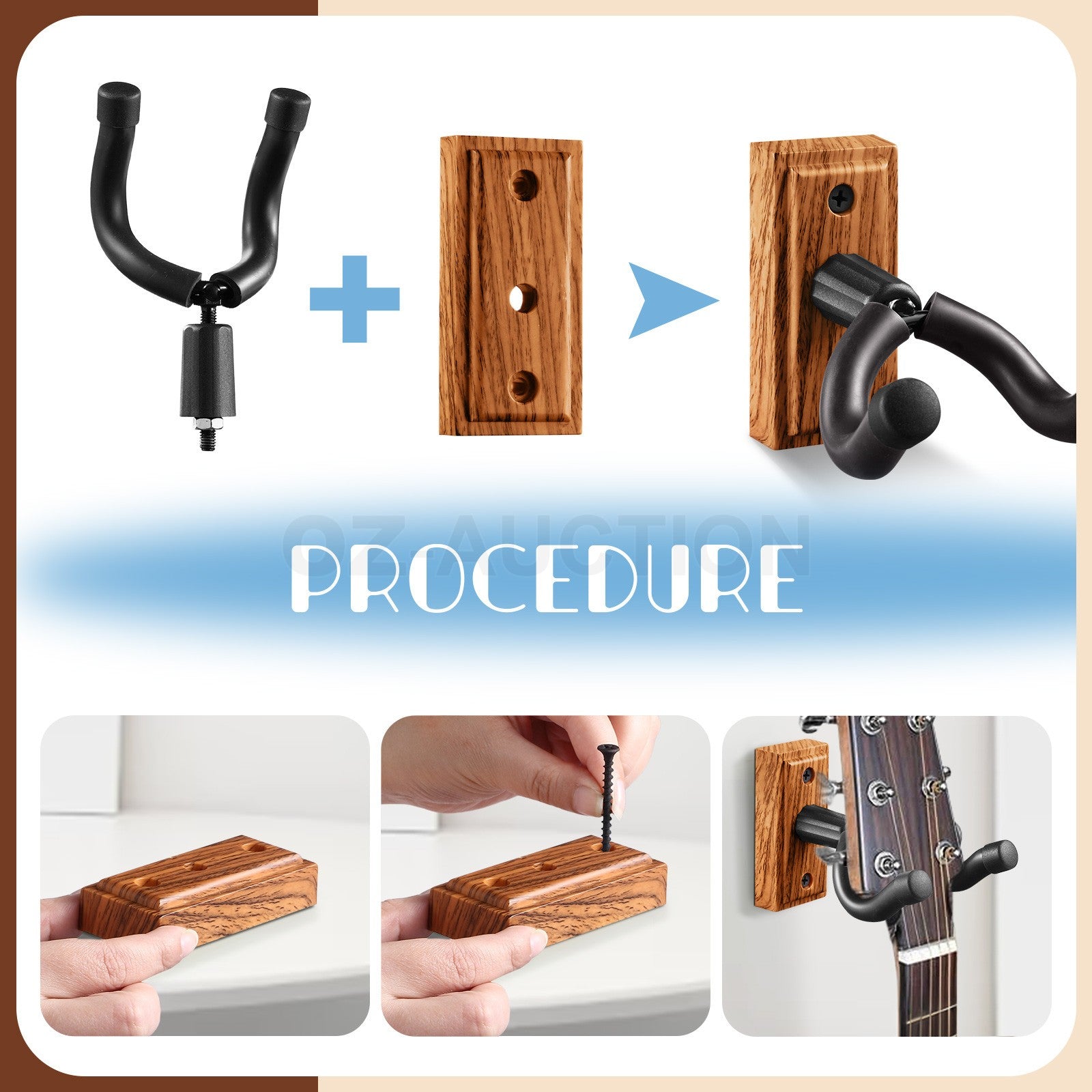 Guitar Wall Mount Hanger Hook Holder for Guitar Bass Ukulele