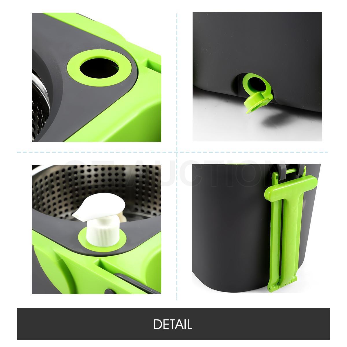 360° Spin Mop Set – Rotating Bucket with Wheels & 4 Microfiber Heads