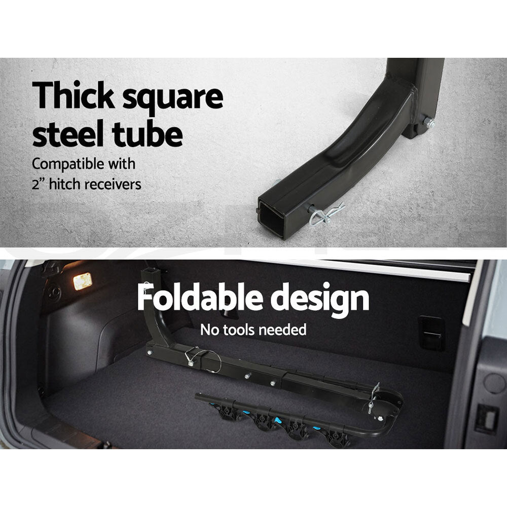 4-Bike Carrier Rack Car Rear Hitch 2" Towbar Foldable