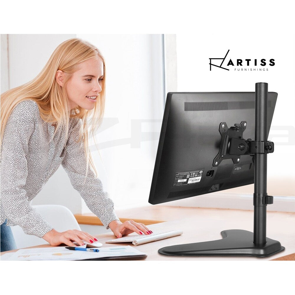 Freestanding Single Monitor Desk Stand Arm TV Mount