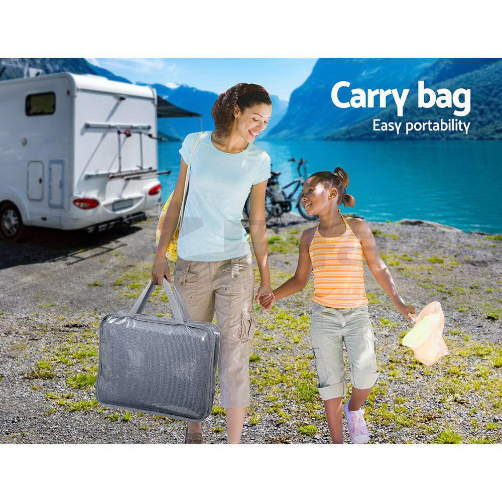 Caravan Privacy Screens Roll Out Awning 1.95 x 2.2M Sun Shade End Wall Side Grey