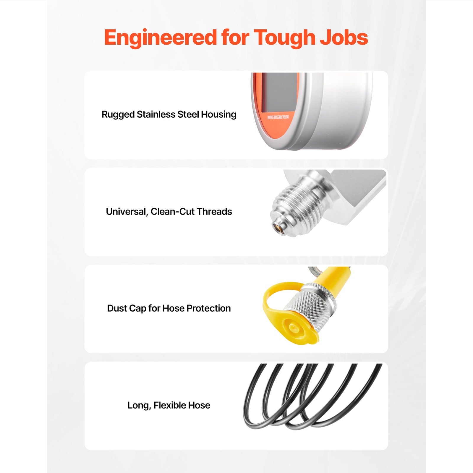 Uimoso Digital Hydraulic Pressure Test Kit with 700 Bar Gauge, Couplings, Hose