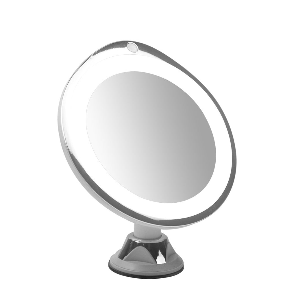 10x Magnifying Makeup Mirror – LED Light, 360° Rotating Cosmetic Mirror