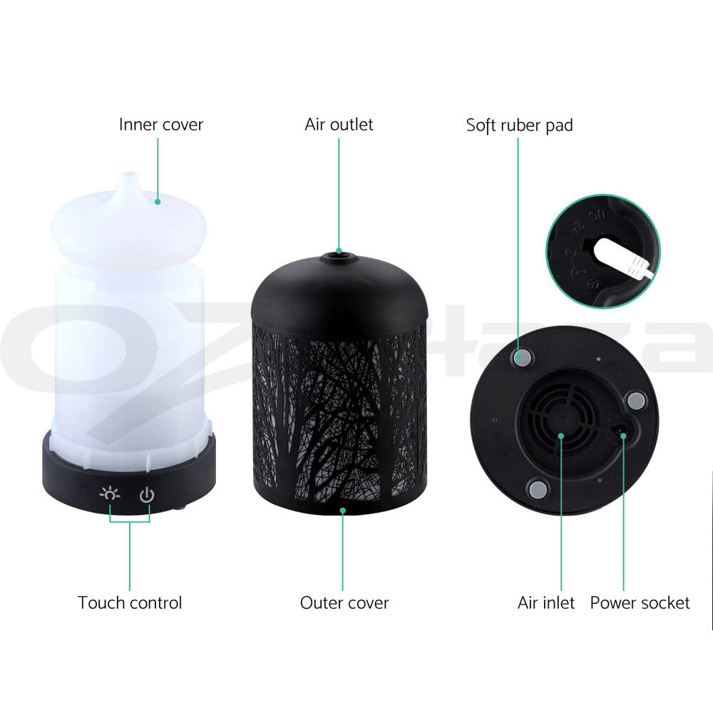 Ultrasonic Aroma Diffuser Aromatherapy LED Humidifier Iron Forest