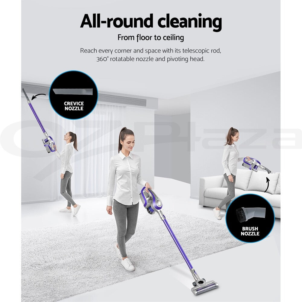Devanti Cordless Stick Vacuum Cleaner 150W Handheld Purple