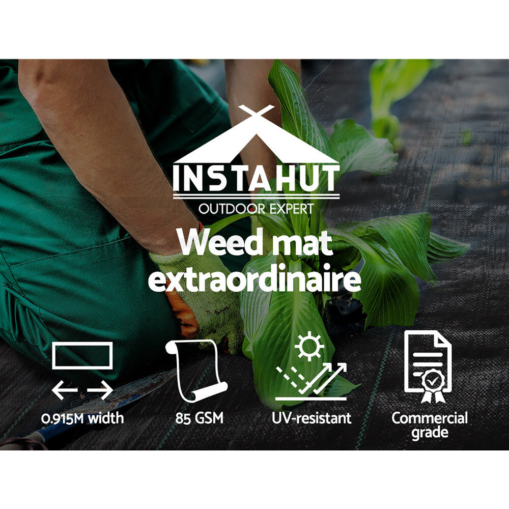 Weed Mat 0.915x100m Woven Fabric Garden Plant Control