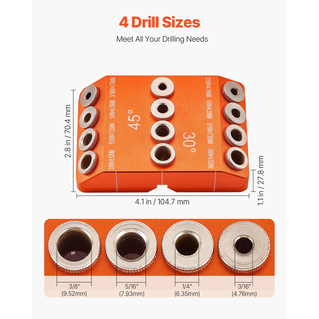 Uimoso Portable Drill Guide Jig for 30/45/90 Degree Precision Angled Drilling