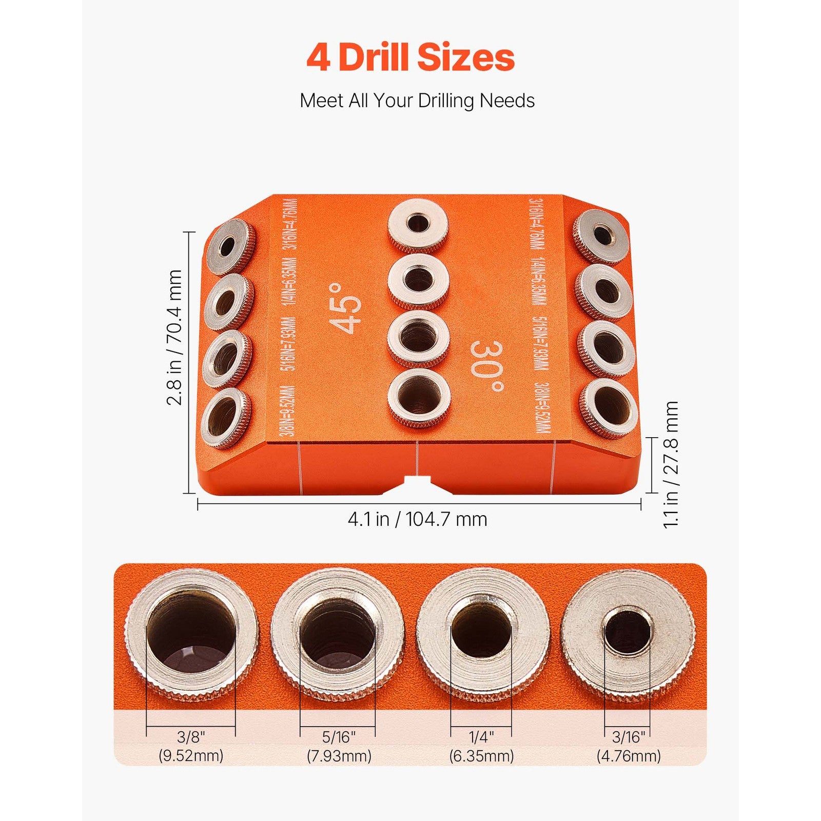 Uimoso Portable Drill Guide Jig for 30/45/90 Degree Precision Angled Drilling