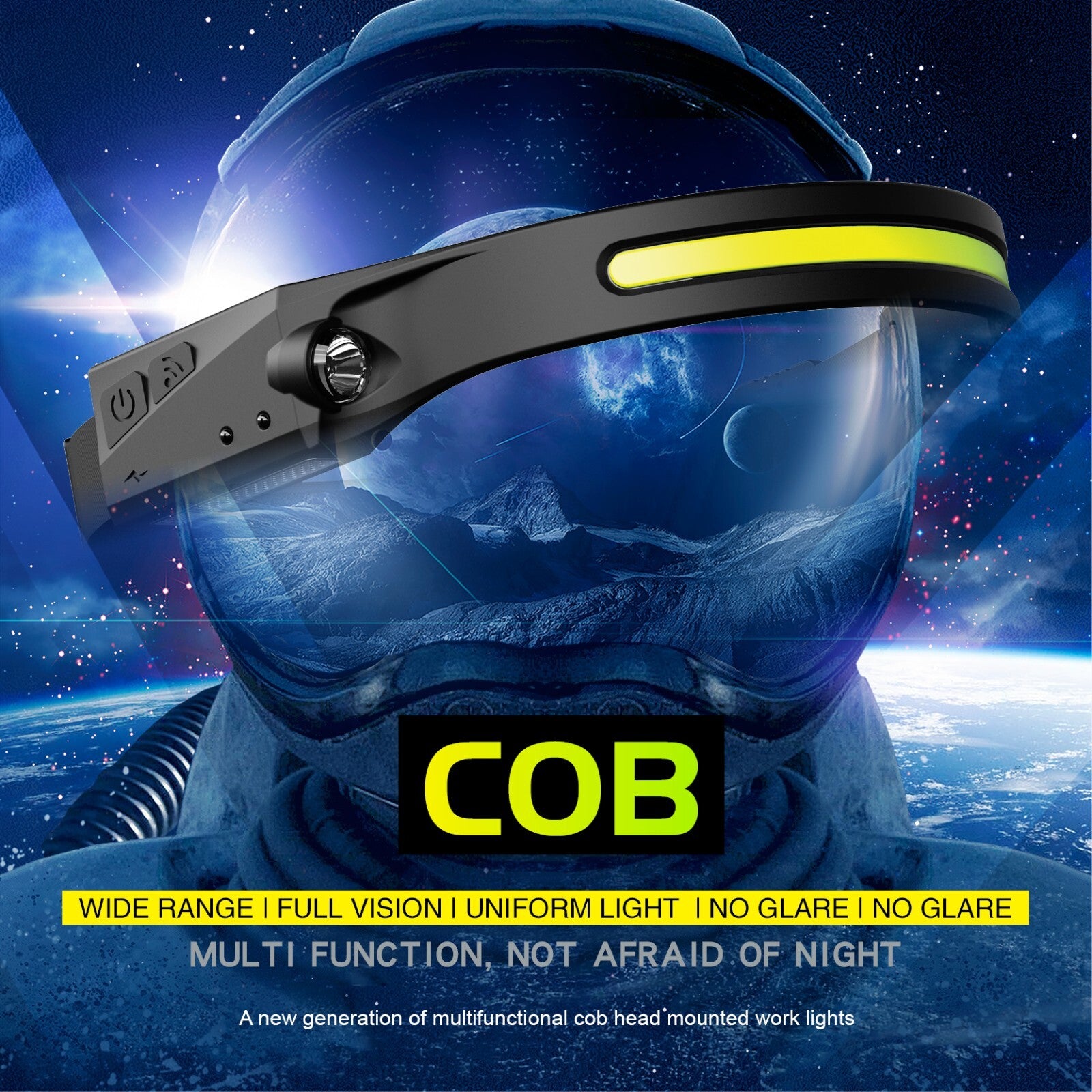 Waterproof COB LED Headlight – Motion Sensor for Running, Fishing & Travel