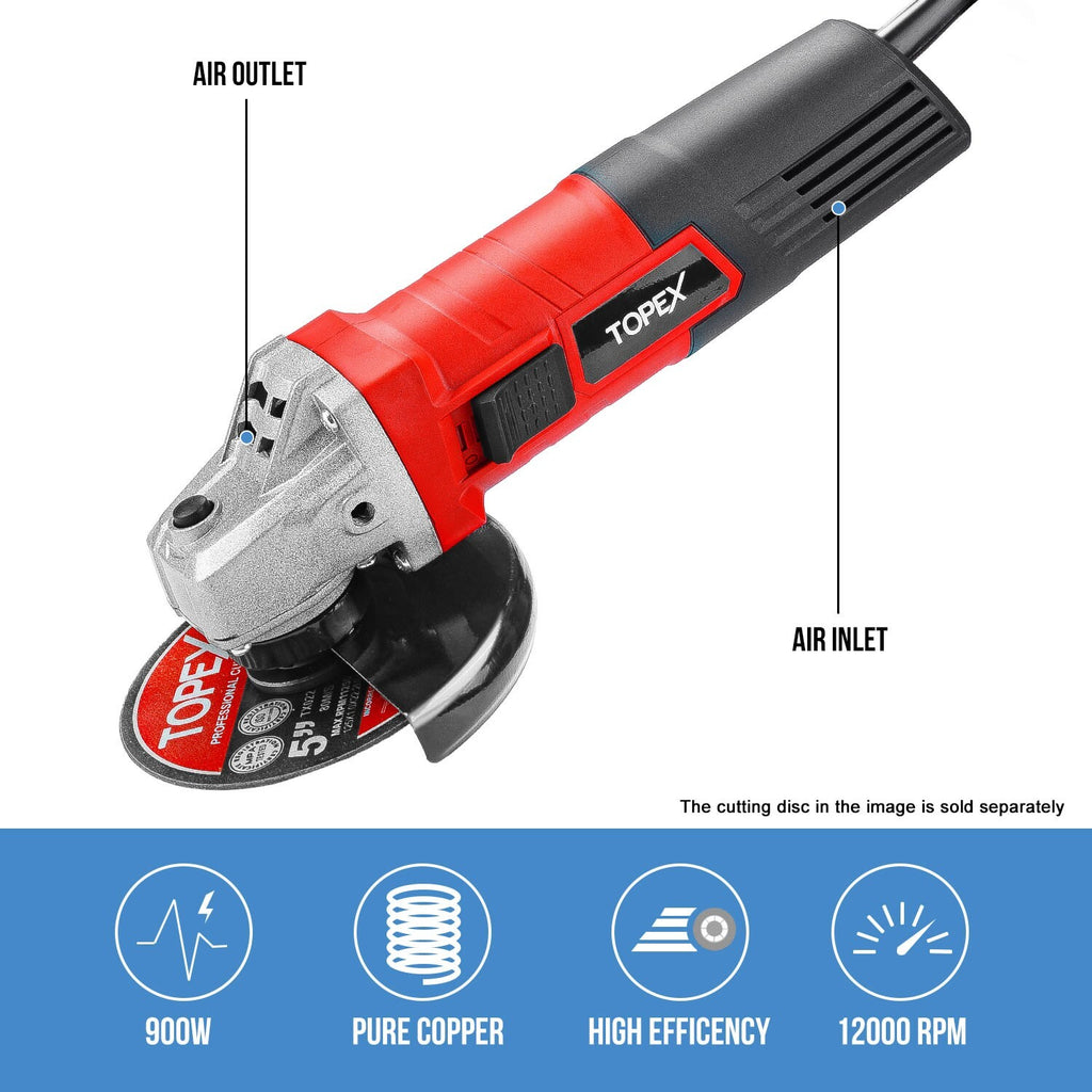 900W Angle Grinder – 125mm Heavy Duty with Side Handle