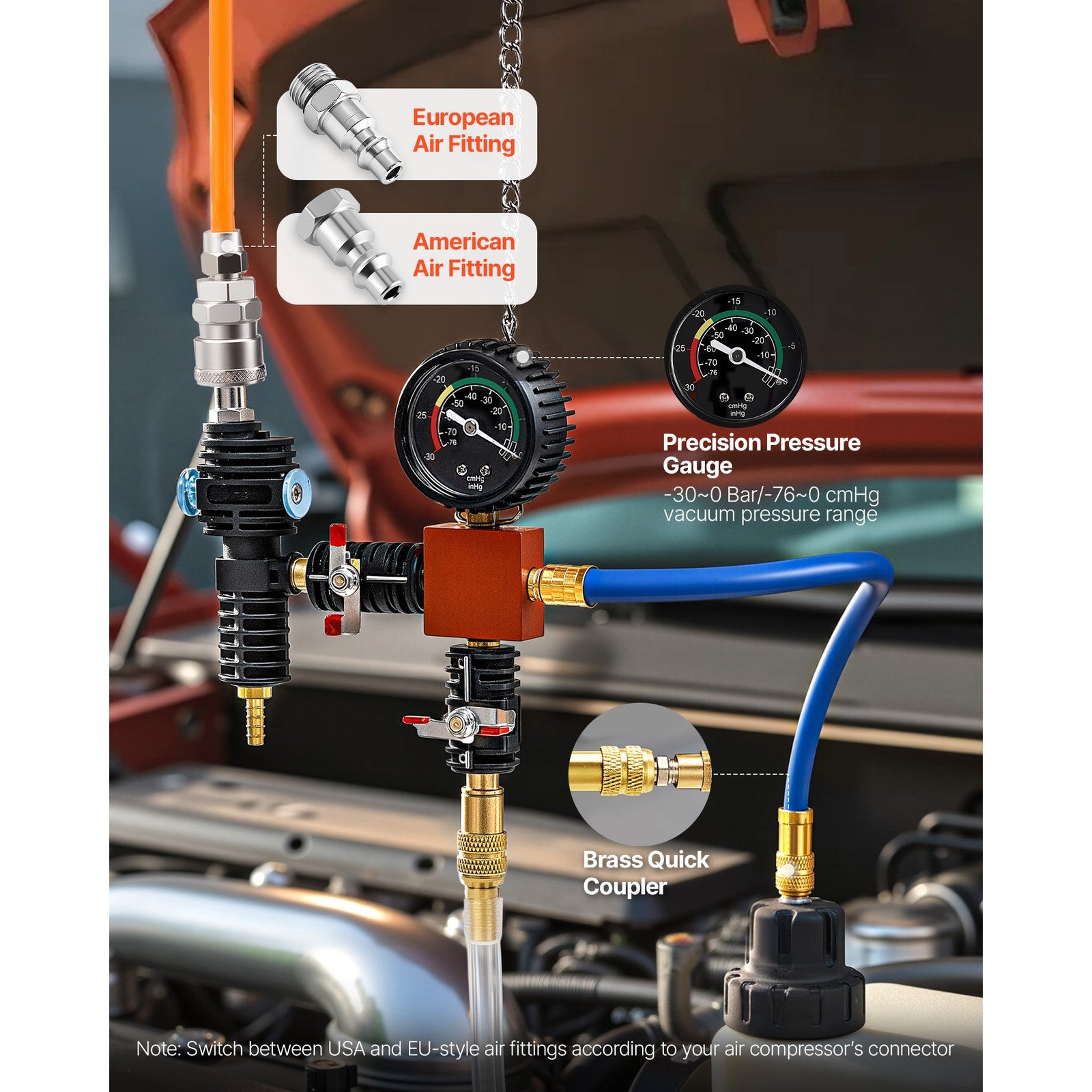 Uimoso 47-Piece Coolant Pressure Tester & Radiator Vacuum Refill Kit