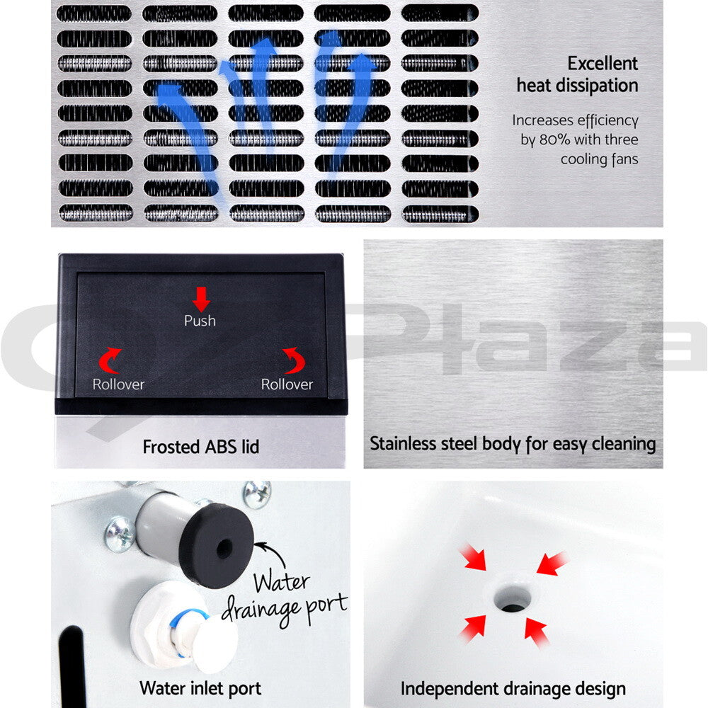 45–60kg Commercial Ice Maker Stainless Steel Ice Cube Machine