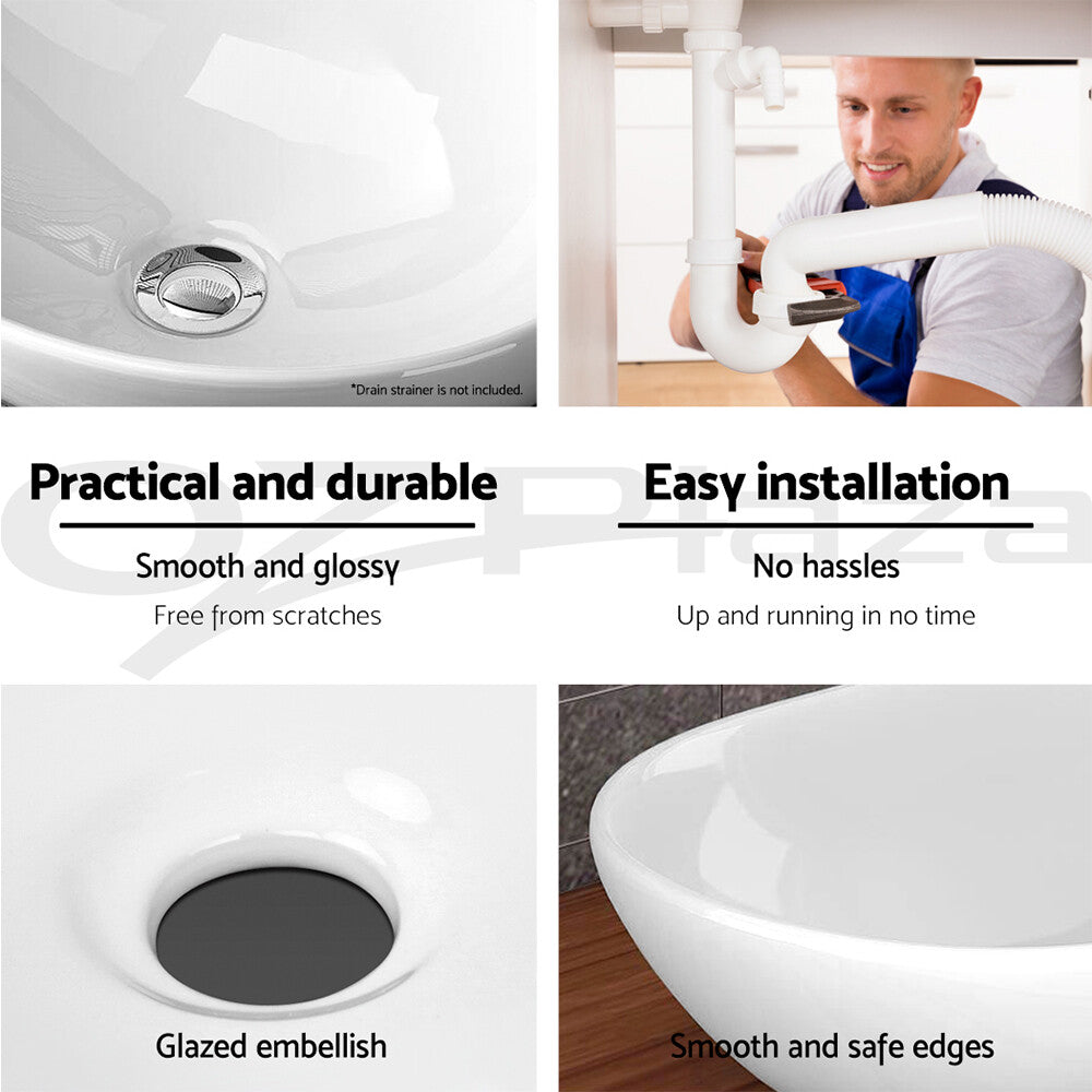 Ceramic Bathroom Basin Above Counter Vanity Sink White