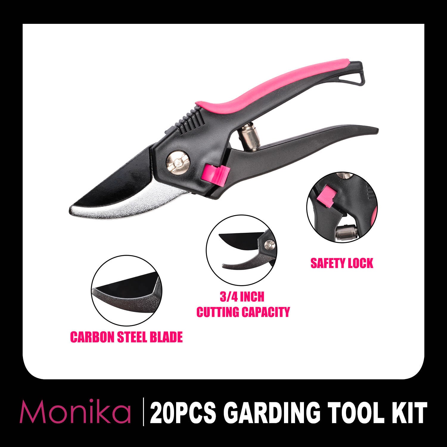 Pink Tool Set – Portable Household & Gardening Kit