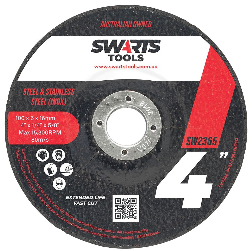 25pc 4" (100mm) Angle Grinder Discs – Swarts Tools Stainless Steel