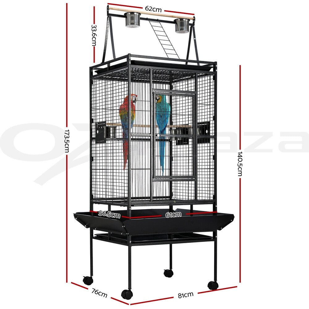 Large Bird Cage Aviary 173cm Travel Stand Budgie Parrot Toys