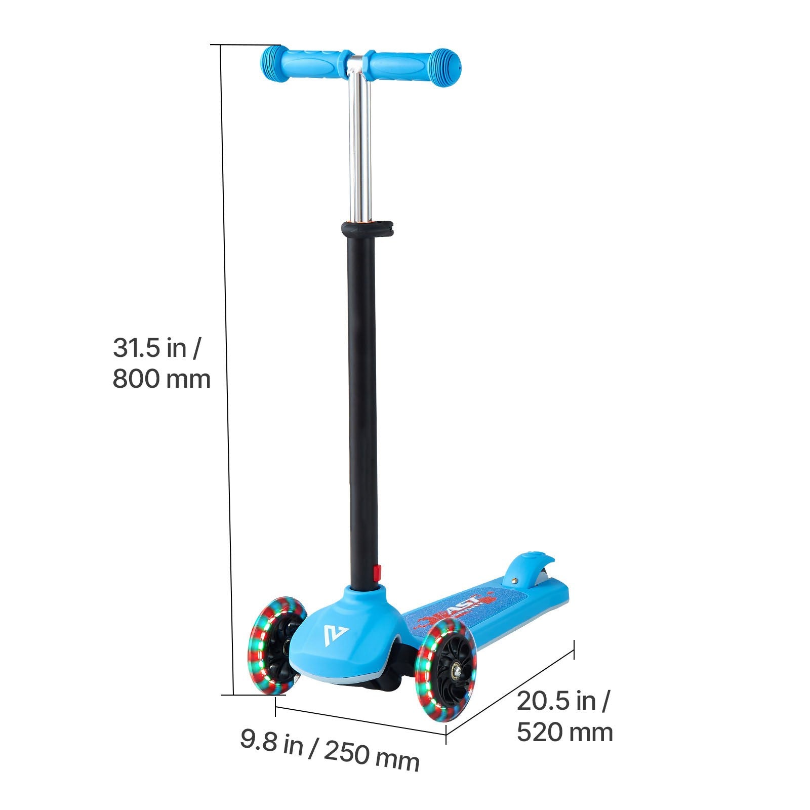 Uimoso Kick Scooter for Kids Ages 3+ with 3 Wheels, Adjustable Height, Blue